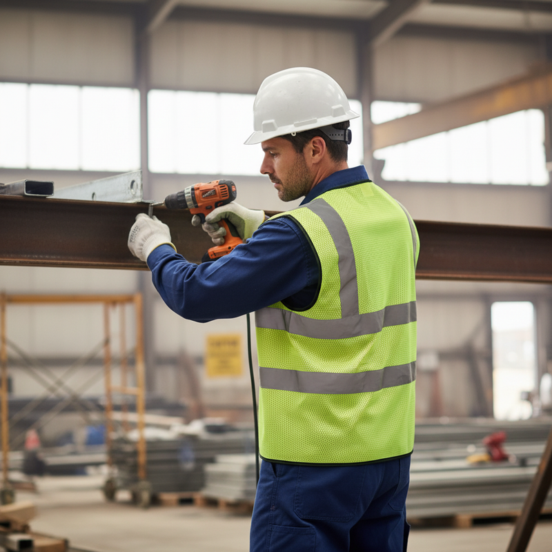 Rosy Brown Premium Hi-Vis Mesh Vest - High Visibility Safety Gear