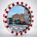 1000mm Diameter Stainless Steel Convex Traffic Mirror Red & White (view 2)
