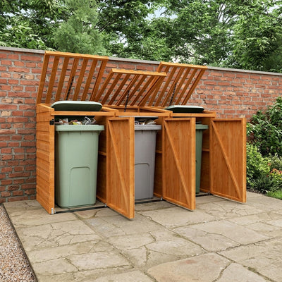 Triple Bin Store - Outdoor Waste Storage Solution