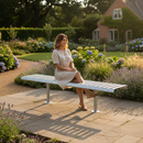 Dark Olive Green Heavy Duty Backless Bench 300 - Stylish Seating for Public Areas