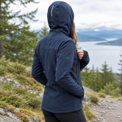 Women's Full-Zip Fleece Hoodie with Recycled Polyester - Navy
