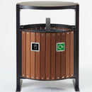 Steel & Wood-Effect Dual Compartment Litter Bin – 78 Litre (view 2)
