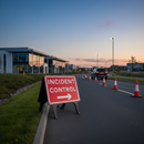 Dark Slate Gray Premium Incident Control Sign 1050x750mm for Safe Traffic Management