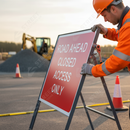 Rosy Brown Premium Road Ahead Closed Access Only Metal Sign Face - 1050mm x 750mm