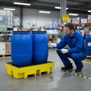 Dim Gray Heavy Duty Double Drum Spill Pallet for Safe Storage