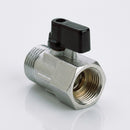 3/8" BSP Male x Female Plated Brass Mini Ball Valve 41mm (view 2)