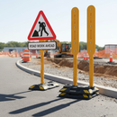 Light Gray Premium QuickFit Sign Post & Base System for Versatile Signage Solutions