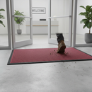 Gray Premium Ribbed Entrance Door Mat for Indoor Use - Red