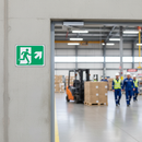 Gray Premium Running Man Up Right Arrow Sign for Emergency Exits