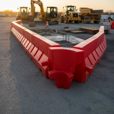 Heavy Duty Water-Filled Barrier Corner Section for Traffic Safety