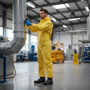 Dim Gray Premium Disposable Coverall Microporous Type 4/5/6 - Yellow