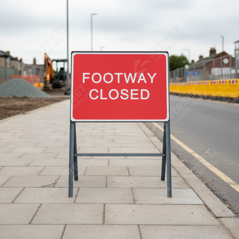 Gray Premium Footway Closed Metal Sign Face - 600 x 450mm