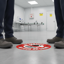 Gray Premium Attention No Food Or Drink Floor Sign - Slip Resistant