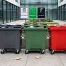 660–1100L wheeled recycling bin station, polyethylene
