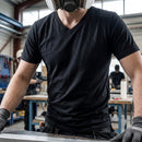 Black V-Neck Cotton Work Top