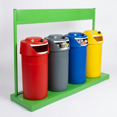 90 Litre Face Litter Bin Polyethylene Multiple Colours