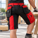 Stretch Work Shorts with Zipped Holster Pockets Chili Red/Black