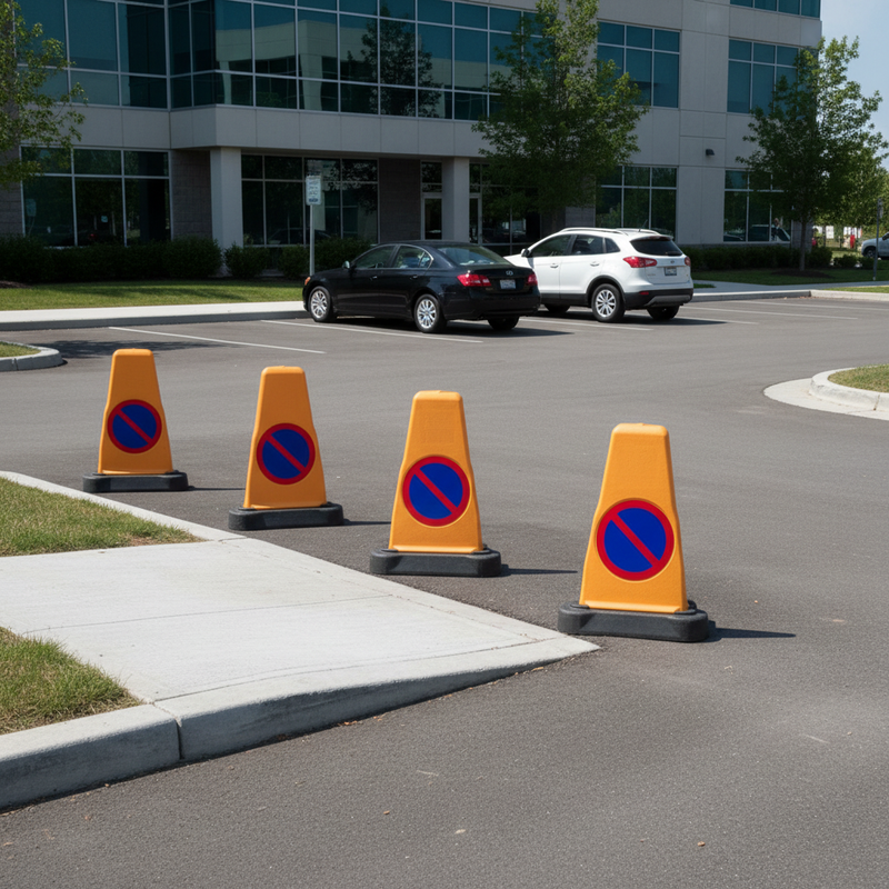 Slate Gray Premium 2-Piece 3-Sided No Waiting Bollard for Enhanced Visibility