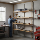 Dim Gray Heavy Duty Stainless Steel Twin Slot Uprights for Versatile Shelving