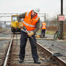 Gray Premium Hi-Vis Softshell Bodywarmer - Orange and Black