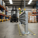 Dark Gray Premium Heavy Duty Support Post for Armco Barriers - Bolt Down, 1100mm Tall for Car Parks and Warehouses