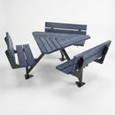 Triangle 9-person picnic table with steel frame and recycled plastic boards (view 2)