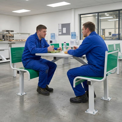 2-Seater Canteen Bench & Table Unit, 1.2mm Steel, 4 Colours