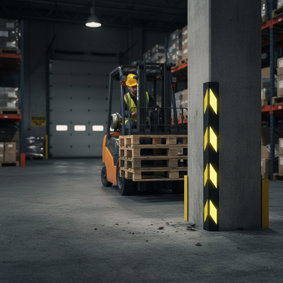 Premium Rubber Corner Guard with Reflective Stripes for Enhanced Safety and Protection