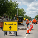 Gray Heavy Duty Diversion Sign 1050x750mm with Robust Design