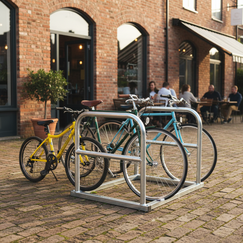 Dim Gray Premium Floor-Fixed Cycle Rack - Heavy Duty Bike Stand