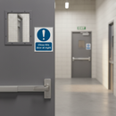 Dim Gray Mandatory Fire Safety Door Sign - Close This Door at Night for Safety