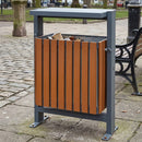 75 litre recycled plastic wood effect litter bin with lock