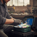 Dark Slate Gray Compact Portable First Aid Kit for One Person - Zip Closure & Belt Loop