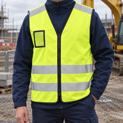 Hi-Vis Yellow/Navy Multi-Pocket Safety Waistcoat - Class 2