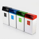 Hooded Open Top Metal Recycling Bin – 60–80 Litre Capacity (view 2)