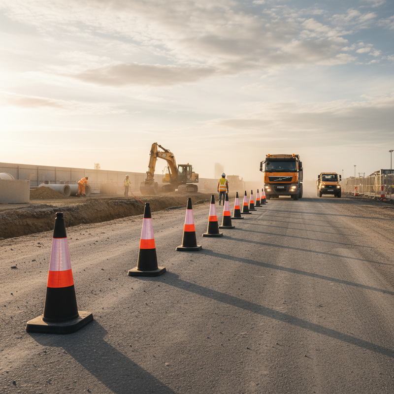 Dim Gray High-Performance 750mm Traffic Cone with Durable Design