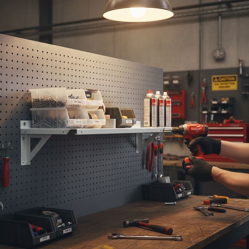 Dark Slate Gray Premium White Steel Shelf - Easy Installation and High Load Capacity