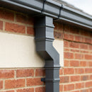 Traditional Aluminium Downpipe Bends 72x72mm – 92.5° & 112.5° — RAL 7022 / 112.5 Degrees (in use)