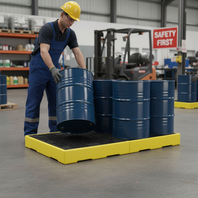 Heavy Duty 4 Drum 300 Litre Bund Floor for Chemical Containment