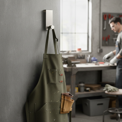 Premium Over The Door Single Metal Hook - Sleek Brushed Finish for Coats, Robes, and Bags in Compact Design