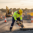Dim Gray High-Visibility Two-Tone Long Sleeve T-Shirt - Saturn Yellow and Navy Blue