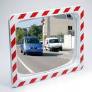 800 x 600mm Polymir Traffic Mirror Red & White Frame (view 2)