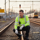 Dark Gray Professional Hi-Vis Long Sleeve Polo Shirt - High Visibility Safety Apparel