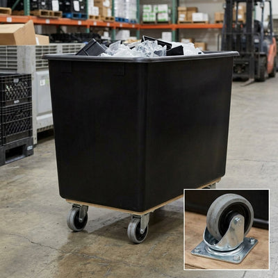 Recycled Polyethylene Tapered Truck – 270L with Swivel Castors