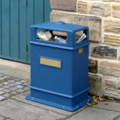 98 Litre Slimline Closed Top Litter Bin, Glass Fibre Composite