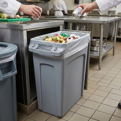 60 Litre Slim Jim Waste Recycling Bin Polyethylene Grey