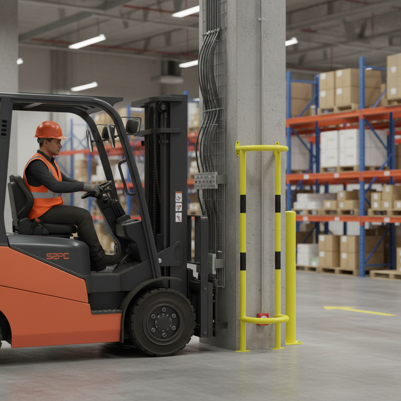 Dim Gray Premium Vertical Column and Pipe Protector for Floor & Wall Mounting