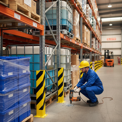 Heavy Duty Steel Pallet Racking Protectors - 'U' Profile for Maximum Safety