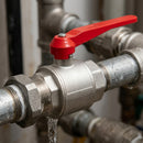 1 1/4" BSP Male x Female Plated Brass Lever Ball Valve, 93mm
