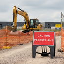 Gray Caution Pedestrians High-Performance Sign 600 x 450mm